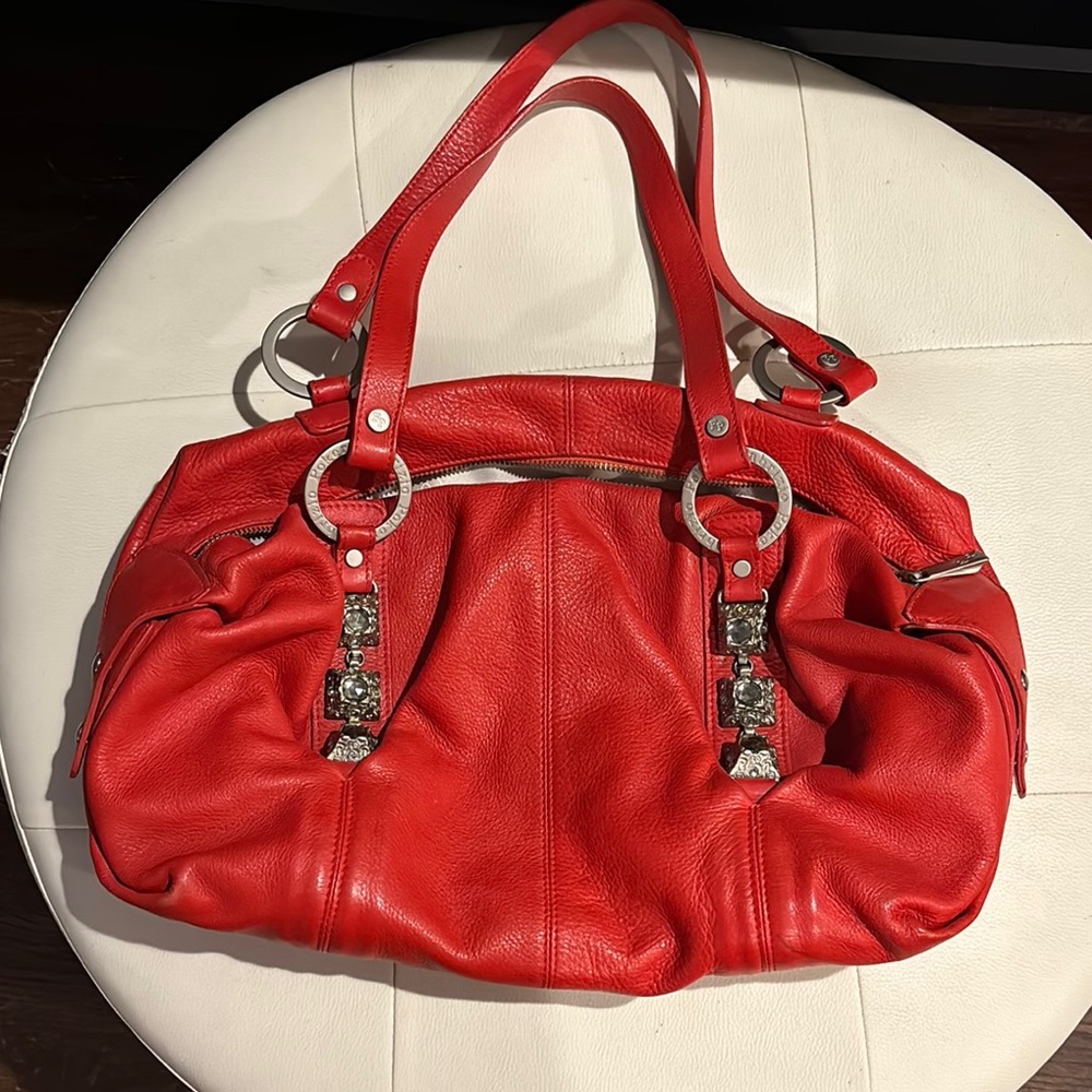 Red Leather Shoulder Bag